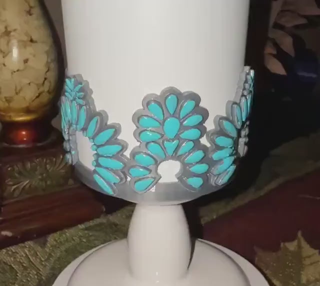 Concho Turquoise Tumbler Boot for Stanley, Drink Sleeve Protective Boot, Country Jewelry, Unique Stanley Accessories Gift