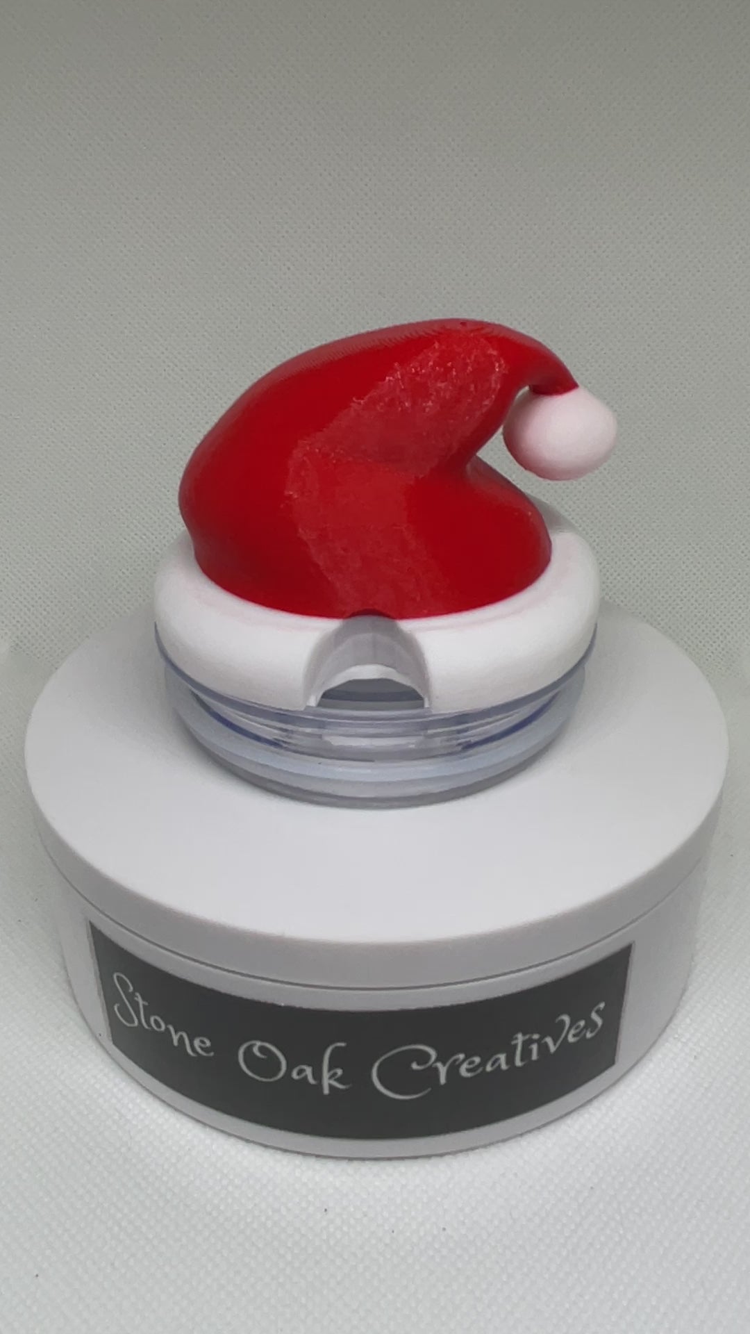 3D Santa Hat Tumbler Topper for 20 or 30 oz tumblers, Christmas tumbler topper, 3D Christmas Toppers