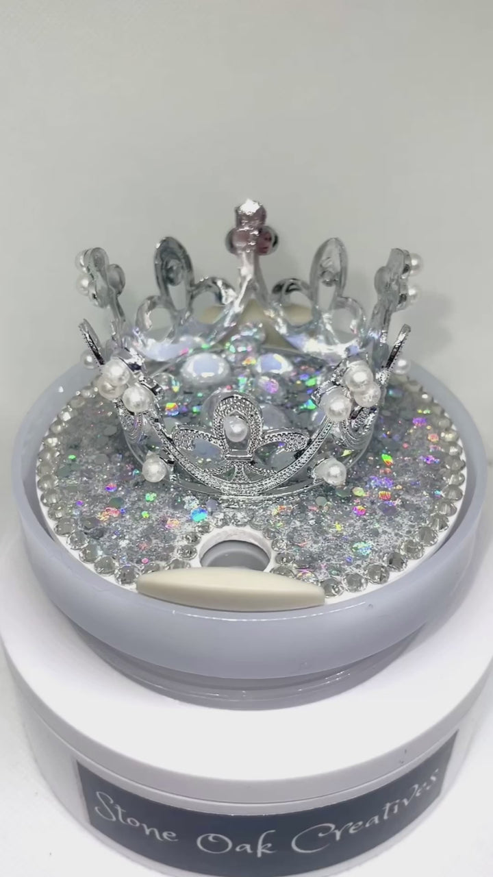 Rhinestone Queen Crown 30 and 40 oz tumbler topper, Crown tumbler topper, 3D Decorative Lid Attachment
