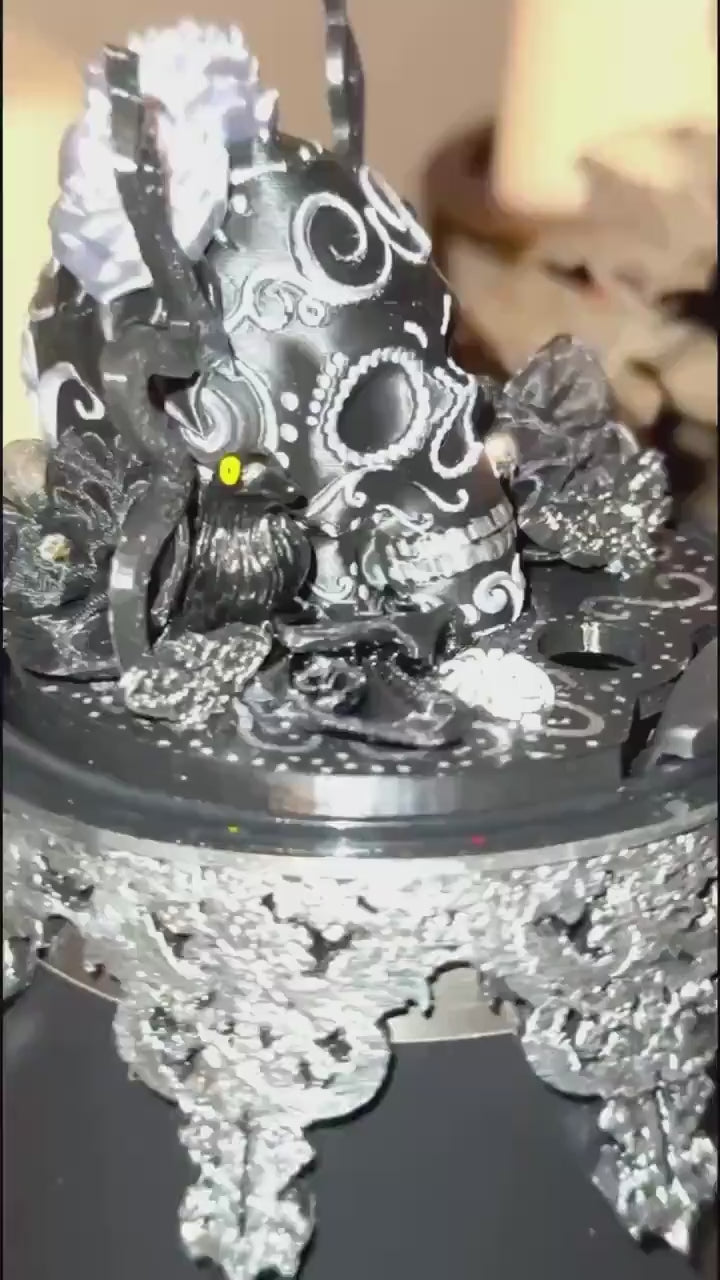 NEW Deadly Damask tumbler topper, boot, charm for Stanley 20 30 or 40 oz Tumblers, Halloween accessories, black moth snake sugarskull