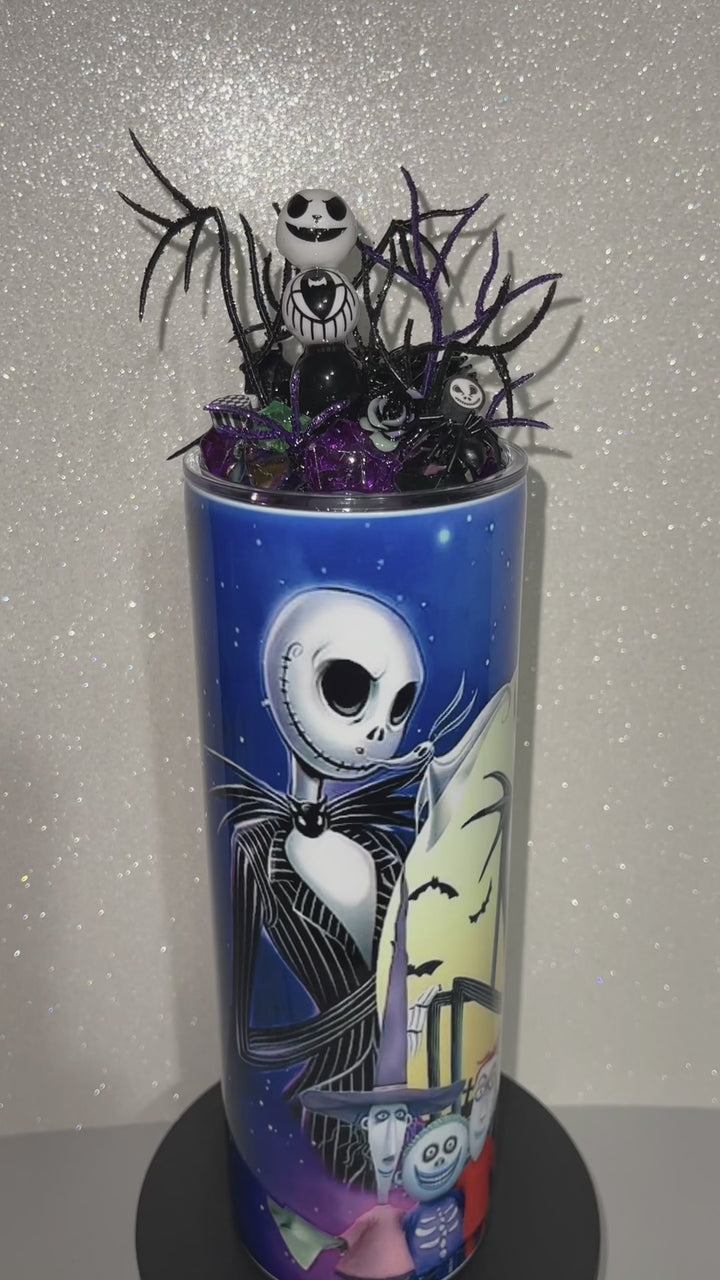 Skelly Nightmare Tumbler and Topper Combo, Halloween Themed Tumbler, 20 or 30 oz tumblers