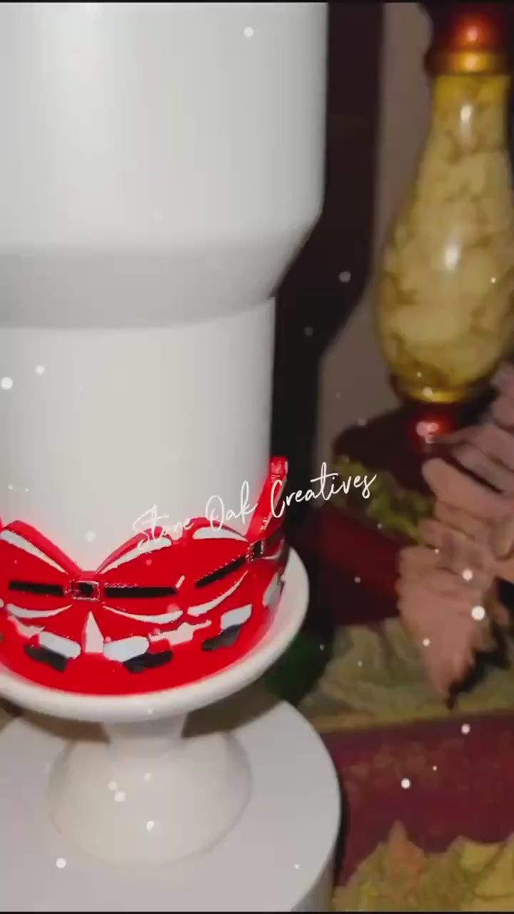 Santa Bow Tumbler Boot, Unique Christmas gift, Fit 20 30 oz and 40 oz  Stanley and 40 oz Brumate Hydrojug Coldest, Red White hand painted
