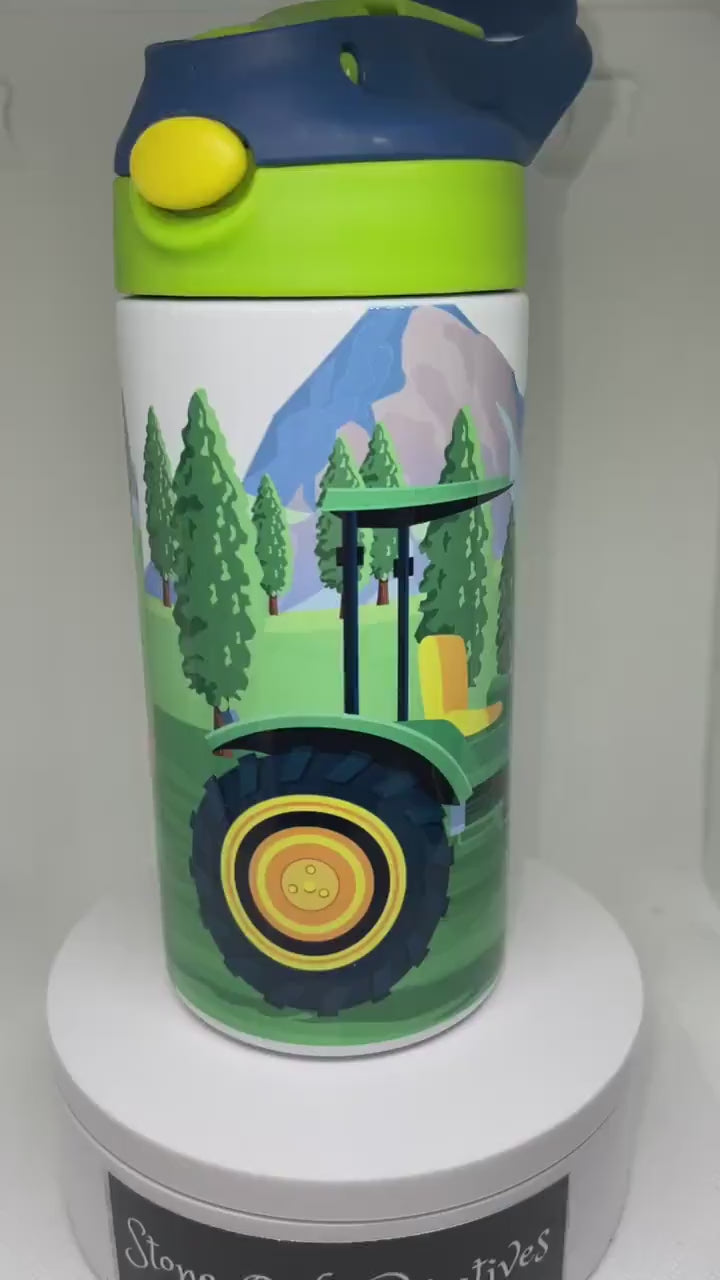 Kids Tractor tumbler, Farm Tumbler, Kids Water Tumbler | Great Kids Gift | Kids Sippy Cup | Back To School Cup - HOT SELLER!