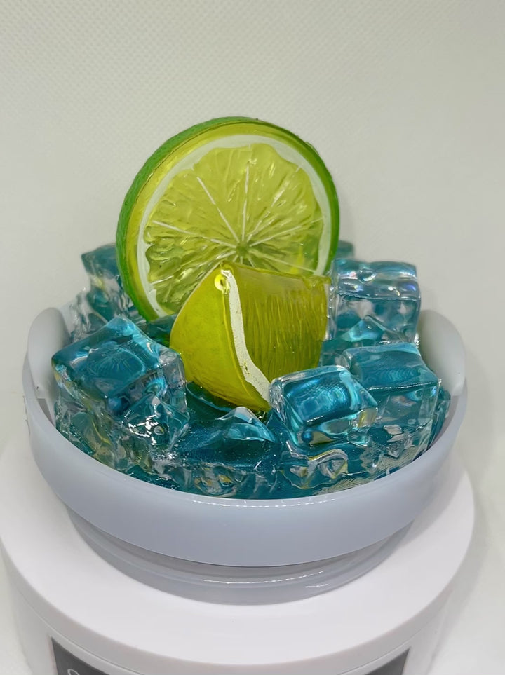 Ocean water and fruit Decorated Tumbler Topper Lid, 30 or 40 oz tumbler topper, Fruit and ice tumbler topper, 3D Decorative Lid Attachment