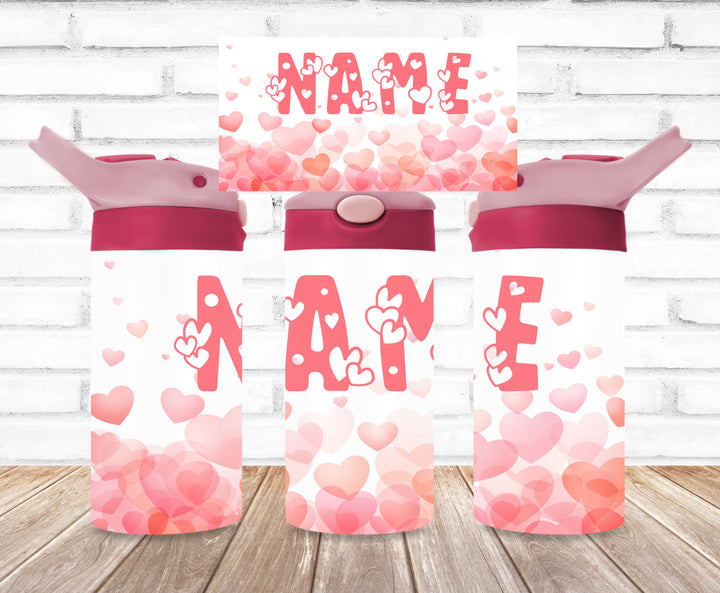 Valentine's Kids Tumbler, Hearts Tumbler, Kids Water Bottle