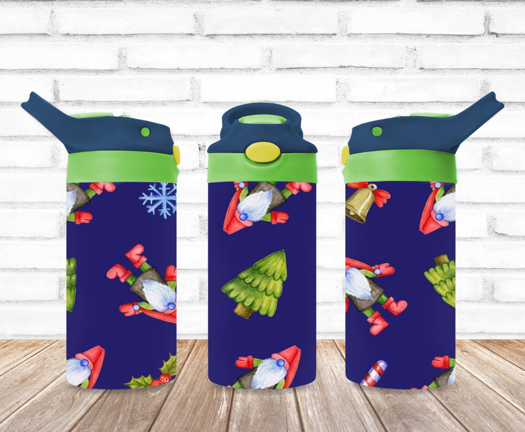 Kids Christmas Gnome Tumbler, Kids Water Bottle, Kids FlipTop Cup, Kids Sippy Cup, Back To School Cup