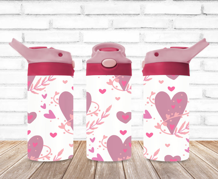 Valentine's Kids Tumbler, Hearts Tumbler, Kids Water Bottle