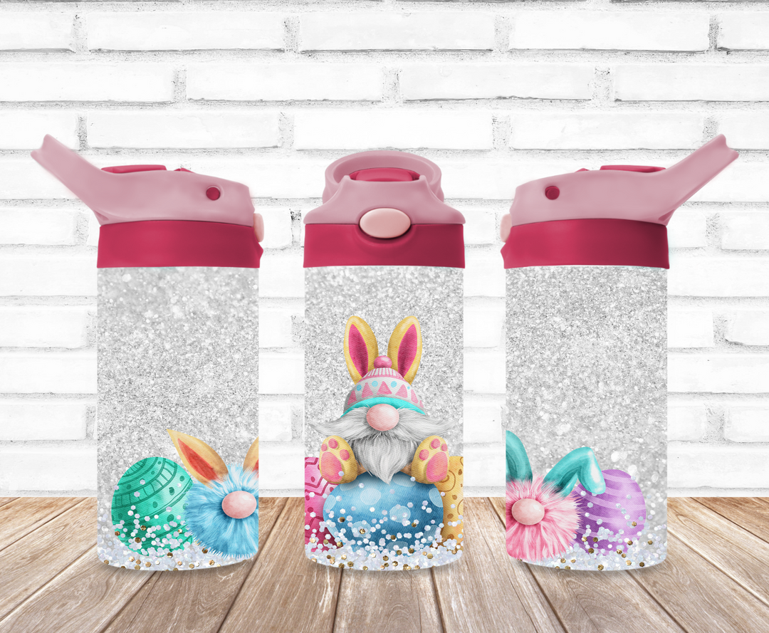 Easter Gnome Kids Tumbler, Kids Easter Water Bottle, Kids Water Tumbler, Kids FlipTop Cup