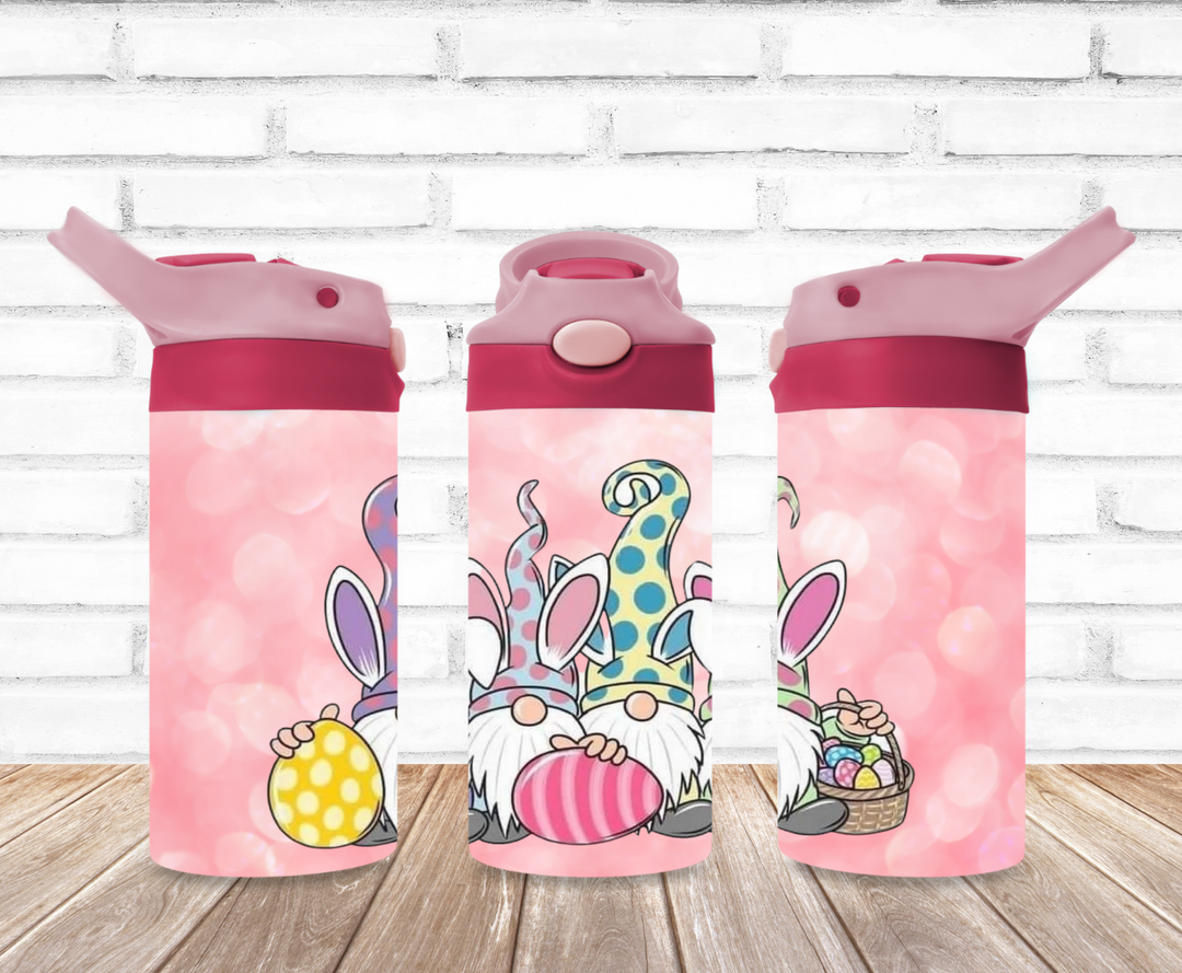Easter Gnome Kids Tumbler, Kids Easter Water Bottle, Kids Water Tumbler, Kids FlipTop Cup