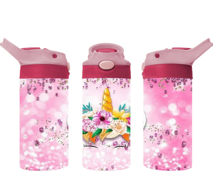 Kids Unicorn Princess Tumbler - Kids Water Bottle | Kids Water Tumbler | Kids FlipTop Cup | Kids Sippy Cup | Back To School Cup