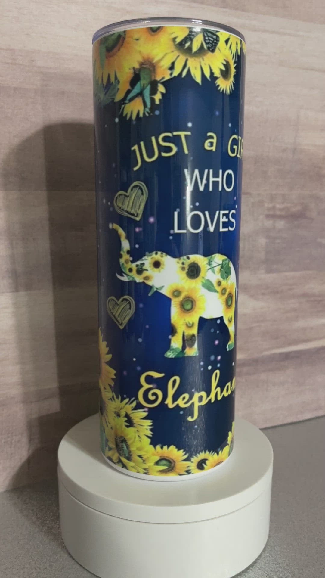 20 oz Tumbler - Just a Girl Who Loves Elephants, makes a great gift