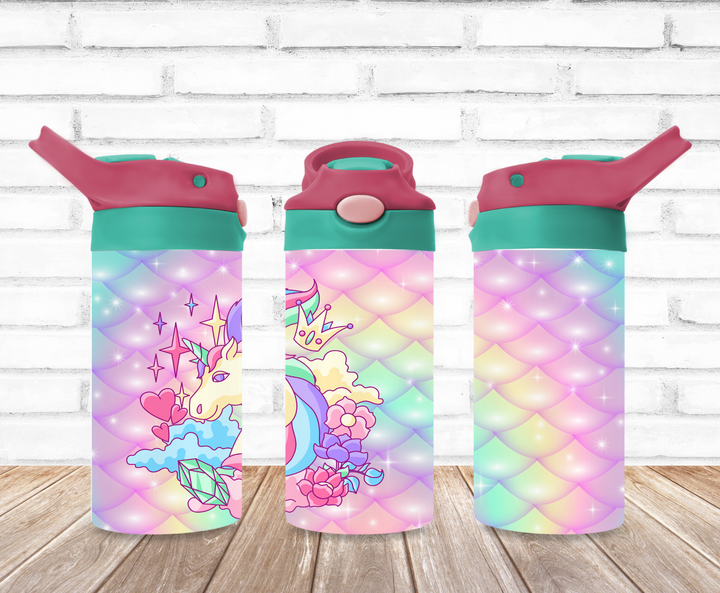 Unicorn - Kids Water Bottle | Kids Water Tumbler | Kids FlipTop Cup | Kids Sippy Cup | Back To School Cup