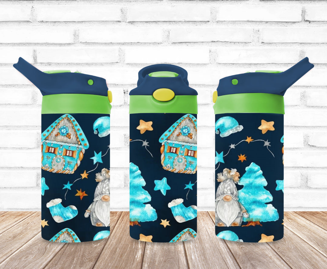 Christmas Gnome, Kids Christmas Tumbler, Kids Water Bottle, Kids FlipTop Cup, Kids Sippy Cup, Back To School Cup