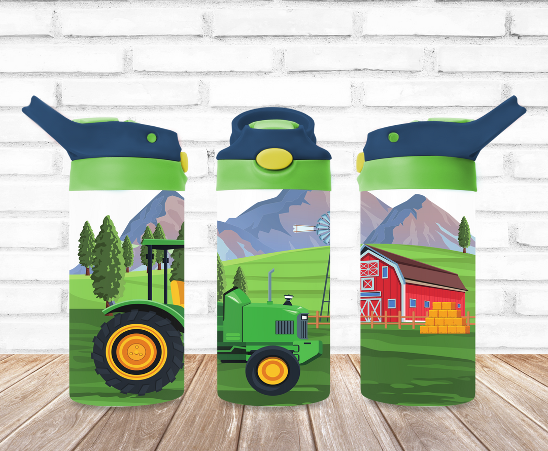 Kids Farm Tractor Tumbler, Farm Tumbler, Tractor Tumbler, Kids Water Bottle, Kids Water Tumbler, Kids FlipTop Cup, Kids Sippy Cup, Back To School Cup