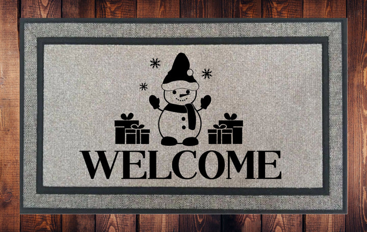 Snowman WELCOME, Christmas Welcome Mat - Door Mat