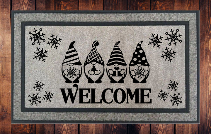 Gnome WELCOME, Christmas Welcome Mat - Door Mat
