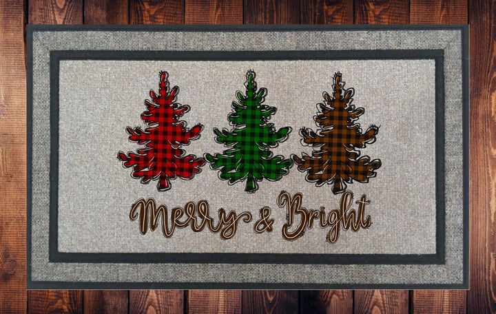 Merry and Bright Christmas Welcome Mat - Door Mat