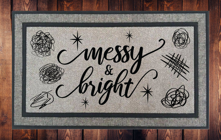 MESSY and BRIGHT Christmas Welcome Mat - Door Mat