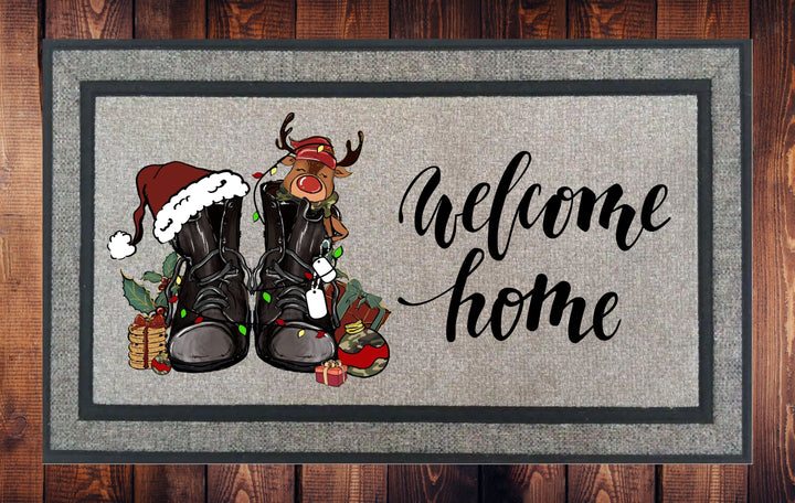 Military Welcome Home, Christmas Welcome Mat - Door Mat