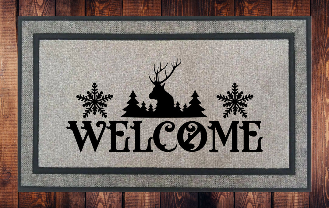 WELCOME, Christmas Welcome Mat - Door Mat