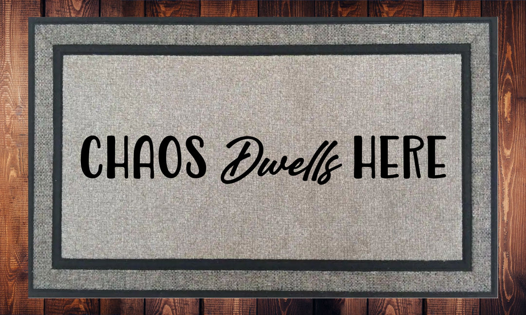 Chaos Dwells Here, Welcome Mat - Door Mat