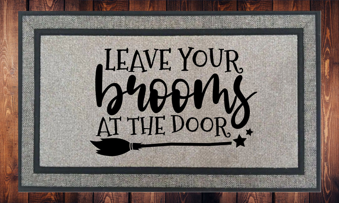 Leave Your Brooms at the Door, Halloween, Welcome Mat, Door Mat