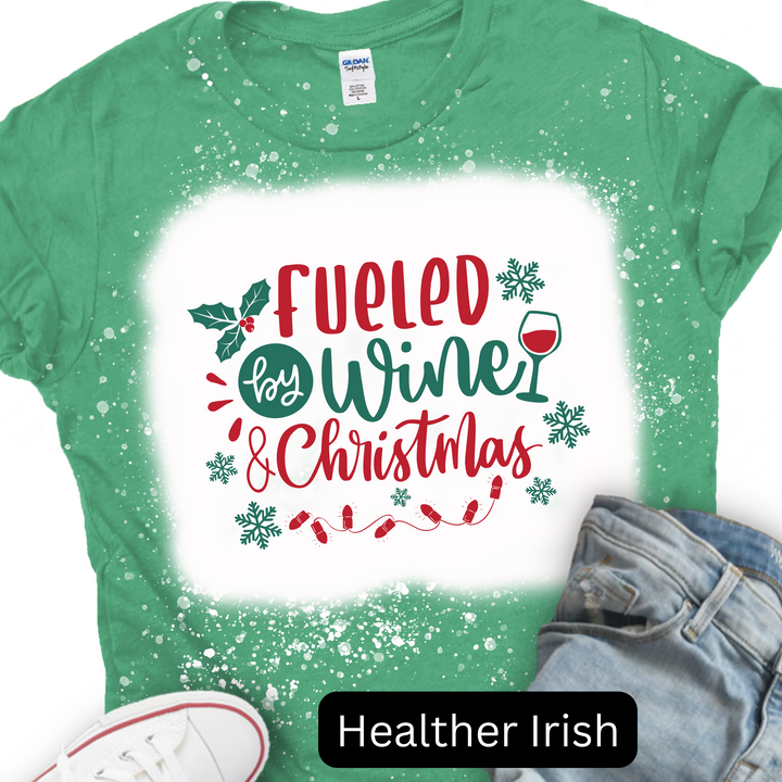 Fueled By Wine and Christmas, Christmas T-shirt, Merry Christmas T-shirt