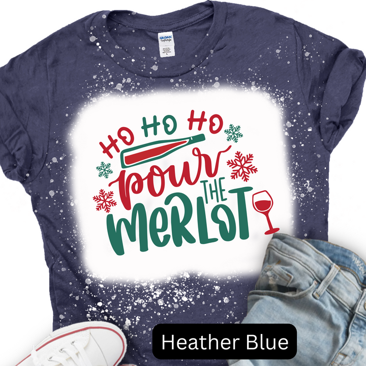 Ho Ho Ho Pour Merlot, Christmas T-shirt, Merry Christmas T-shirt