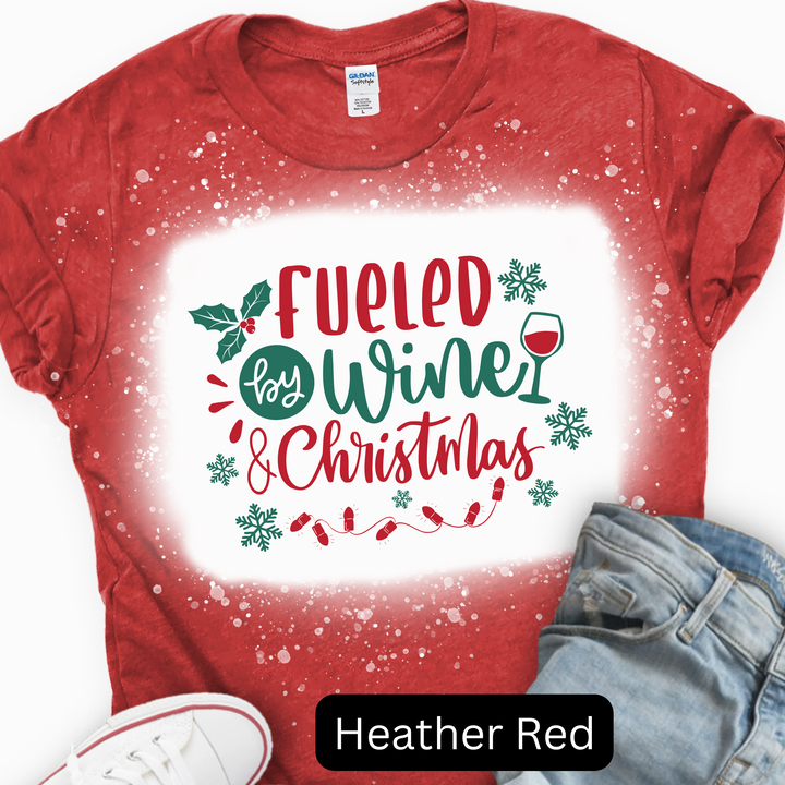 Fueled By Wine and Christmas, Christmas T-shirt, Merry Christmas T-shirt
