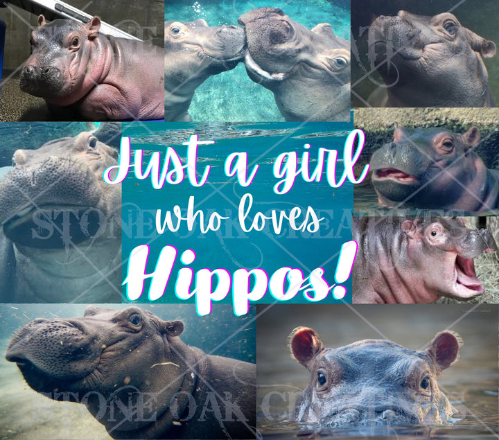 20 oz Tumbler - Just a Girl Who Loves Hippos
