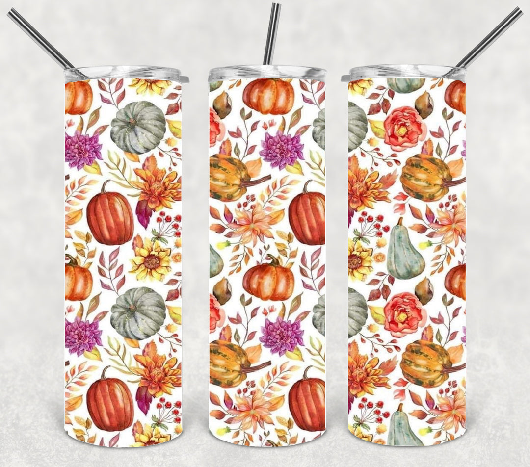 Fall Harvest Themed Tumbler - Pumpkins