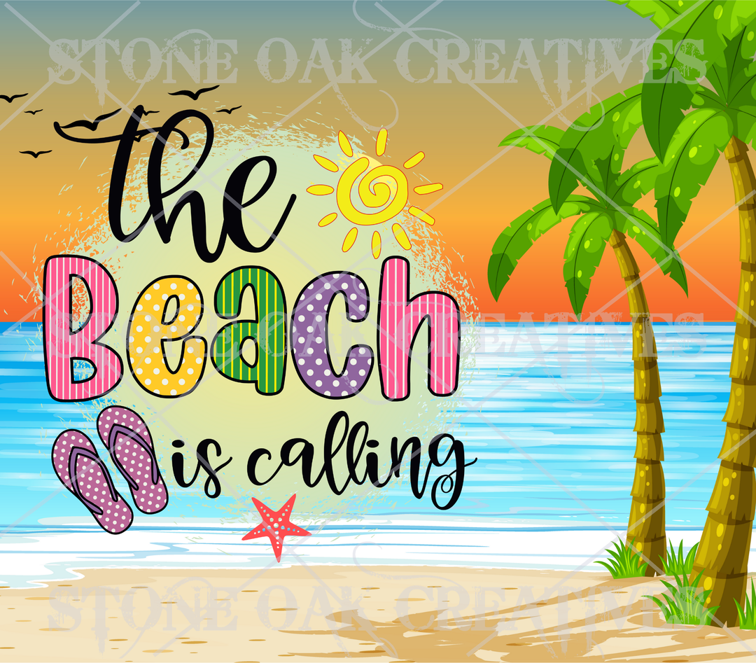 20 oz Skinny Tumbler - Beach Summer Theme - The Beach is Calling
