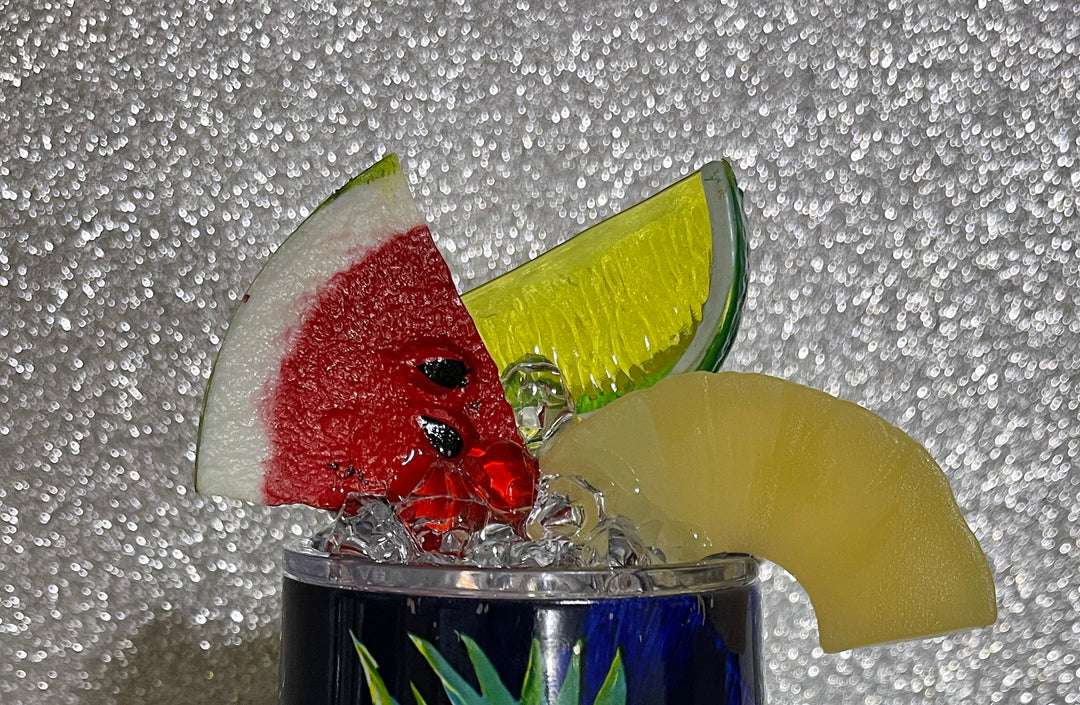 Watermelon + Lime + Pineapple - Fruit Tumbler Toppers - Decorative Lid for Tumblers - Ice Topper Lid