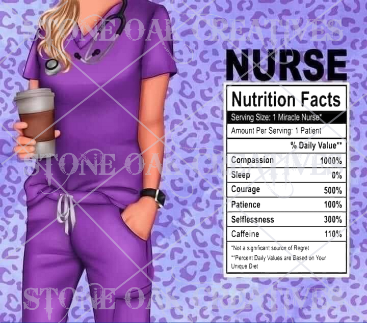 20 oz Tumbler - nurselife - Nurse Nutrition Facts - Nurse Tumbler