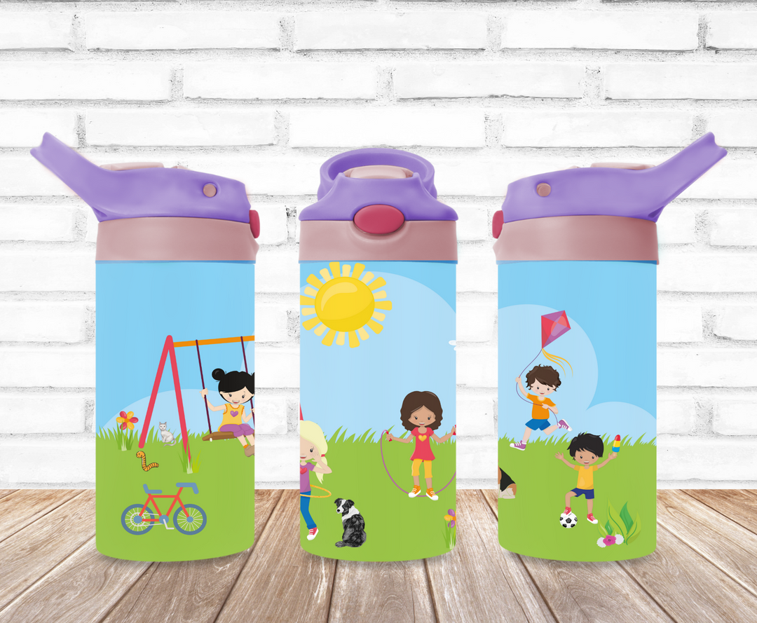 Kids Playground Tumbler - Kids Water Bottle | Kids Water Tumbler | Kids FlipTop Cup | Kids Sippy Cup | Back To School Cup
