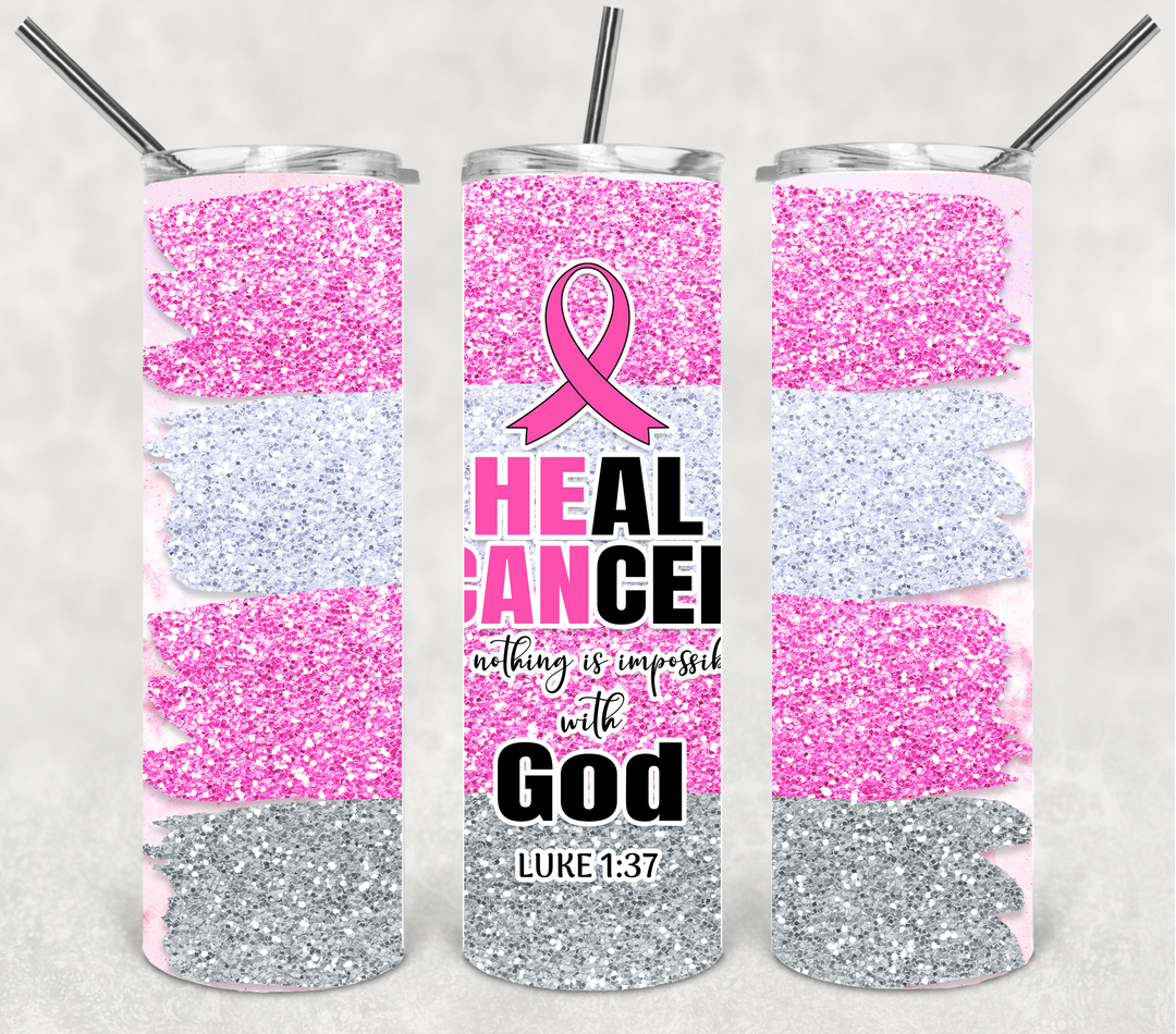 Breast Cancer Tumbler - Breast Cancer Awareness - Heal Cancer