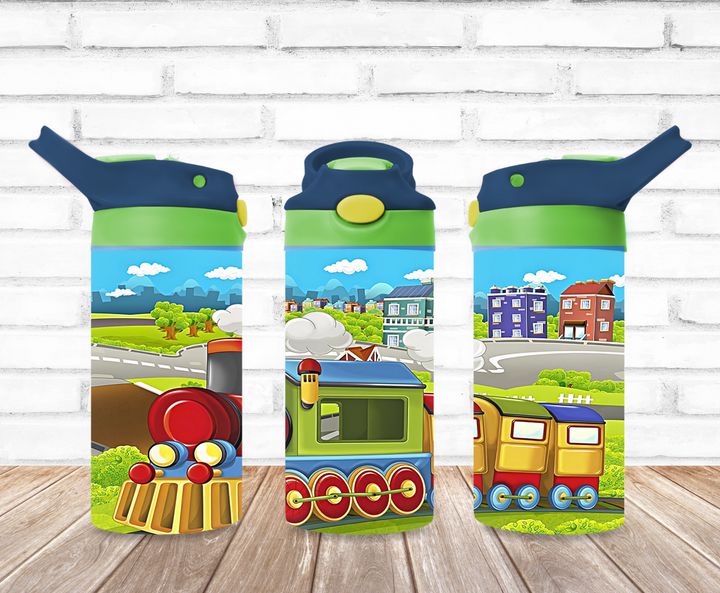 Kids Train Tumbler - Kids Water Bottle | Kids Water Tumbler | Kids FlipTop Cup | Kids Sippy Cup | Back To School Cup
