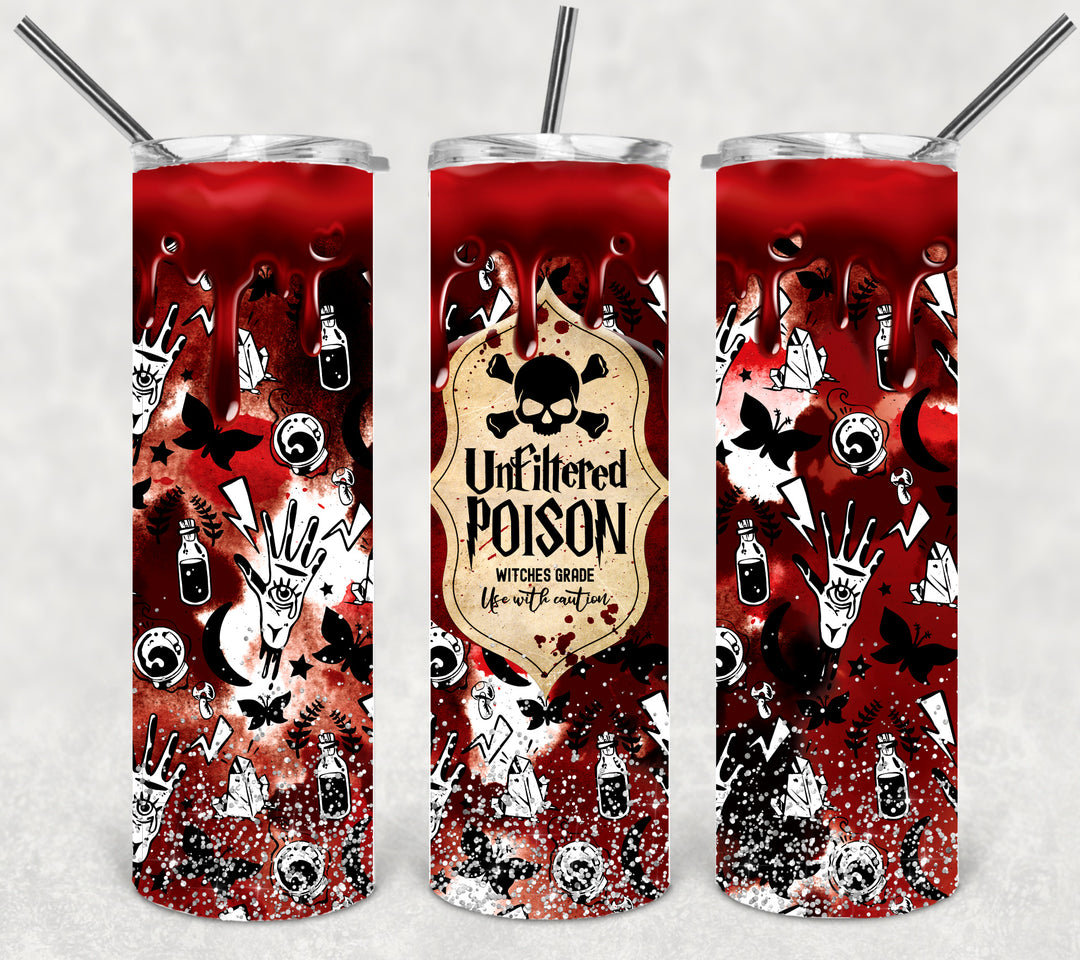 20 oz Tumbler, Halloween Themed Tumbler - Unfiltered Poison Blood Drips