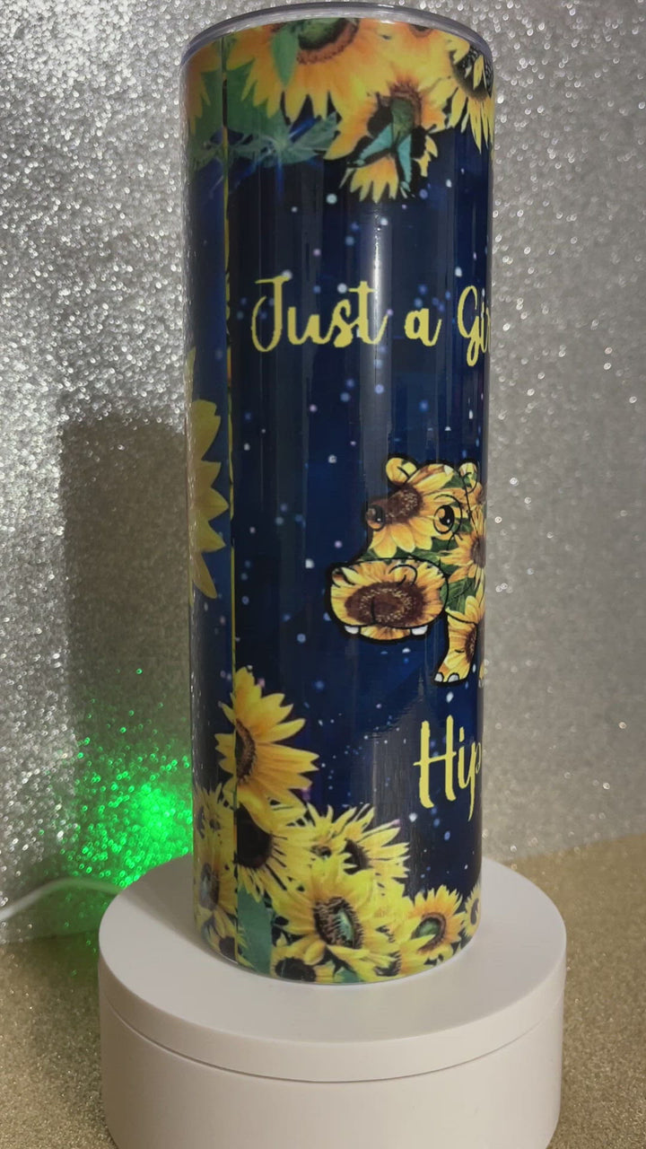 20 oz Tumbler - Just a Girl Who Loves Hippos, makes a great gift