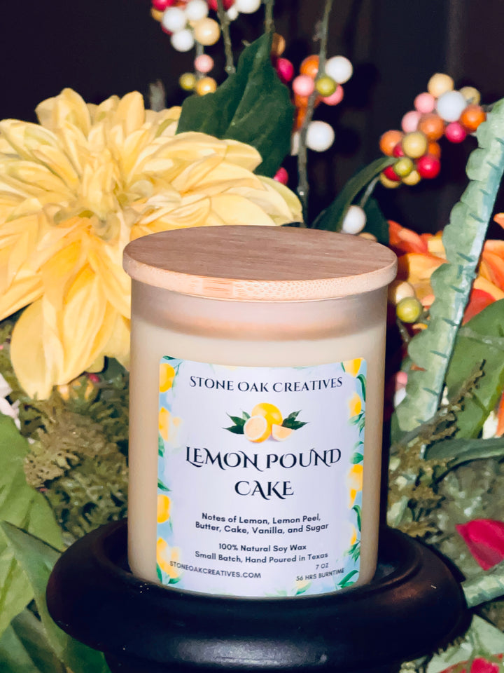 Lemon Pound Cake, 100% Soy Wax Artisan Candle, Hand Poured in Texas, 7 oz  -- Limited Stock --