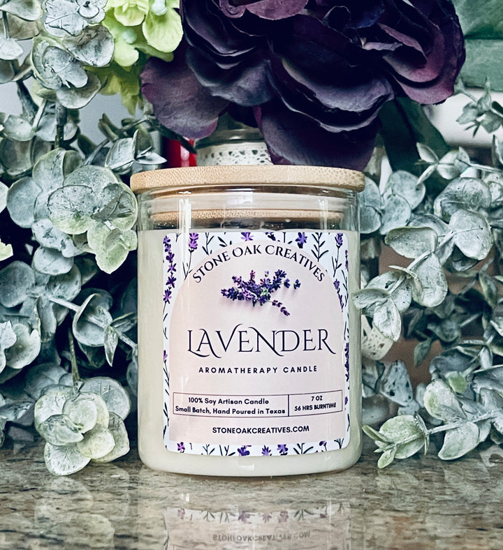 Lavender, 100% Soy Wax Artisan Candle, Hand Poured in Texas, 7 oz  -- Limited Stock --