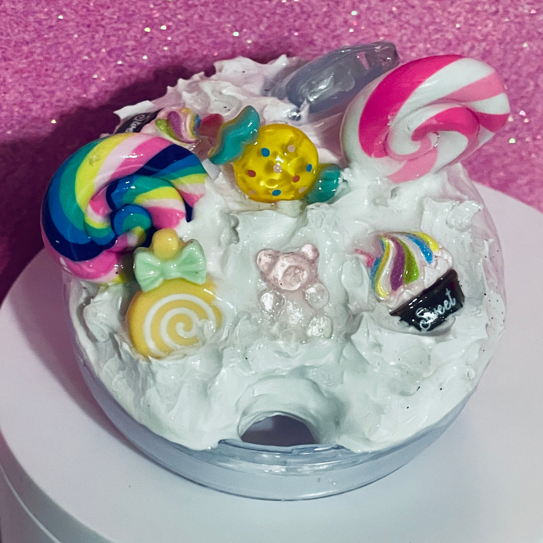 Candy Whipped Topping Tumbler Topper with 3D Candy Decorations